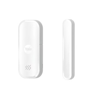 Weißer Yale Tür- und Fenstersensor für Smart Alarm Systeme, kabellos für Innenräume.