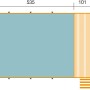 Draufsicht Weka Holzpool 595 mit Maßen: 490x644x203 cm, inkl. Sonnendeck und Technikraum.