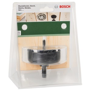 Bosch Lochsäge 75 mm für Spot-Strahler, zum Bohren von Löchern in Holz und Gipskarton.