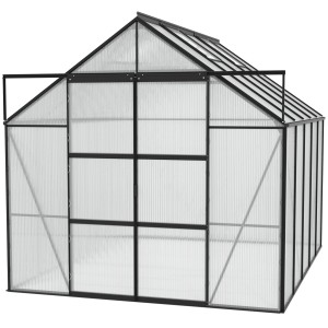 Schwarzes Vitavia Gewächshaus Uranus 8300 mit Hohlkammerplatten (HKP).