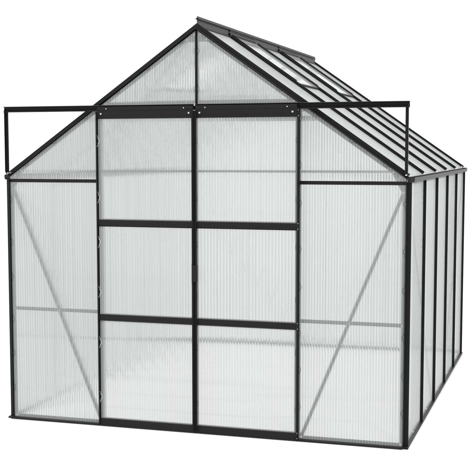 Schwarzes Vitavia Gewächshaus Uranus 8300 mit Hohlkammerplatten (HKP).
