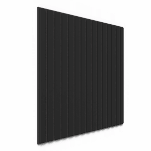 Schwarzes DenPanels Akustikpanel, 60x60 cm, zur Schallabsorption und Wandgestaltung.