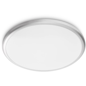 Weiße, runde Philips LED-Deckenleuchte Spray, 12W, 2700K, IP44.