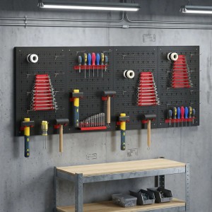 HOMCOM Storage Bins Parts Rack Stahl 60L x 40B x 2H cm Schwarz+Rot