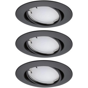 Paulmann Urail LED Einbaustrahler Set, Smart Home Zigbee, rund, schwarz, RGBW.