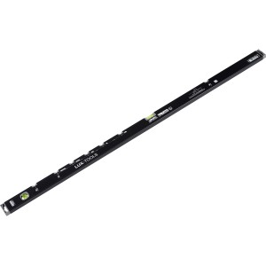 LUX Elektriker-Wasserwaage 120cm, Aluminium, mit 2 Libellen und Bohrschablonen.