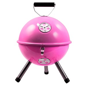 Pinker Activa Kugelgrill Mallorca Ø 30 cm mit Edelstahlbeinen und Luftregulierung.