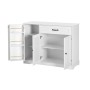 okwish Sideboard mit 3 Türen Schublade Wohnzimmer Diele 107x83x40cm Weiß