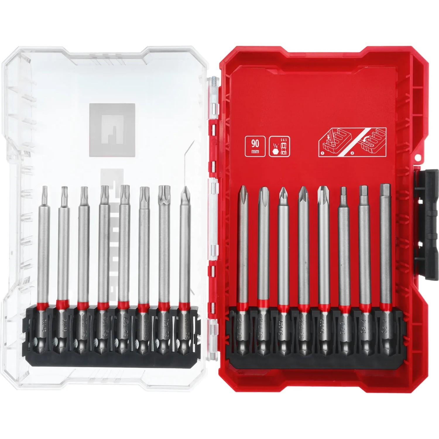 Einhell Bit-Set XS-Case, 30-teilig, 25 mm, verschiedene Schraubenzieher-Bits in roter Aufbewahrungsbox.