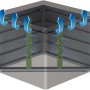 Biohort Komposter MonAmi, dunkelgrau, mit Belüftungsrohren und Luftzirkulation (Pfeile).