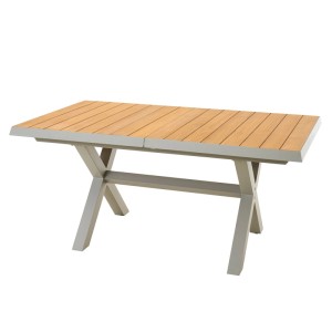 Siena Garden Gartentisch ausziehbar Holz Seidengrau 90 cm x 160 cm