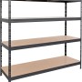 Ar Shelving Schwerlastregal Rivet XXL, 180x200x60 cm, anthrazit, mit 4 Böden.