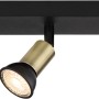 Globo Strahler Drew, 3-flammig, schwarz matt und goldfarben. Moderner Spot für GU10 Leuchtmittel.