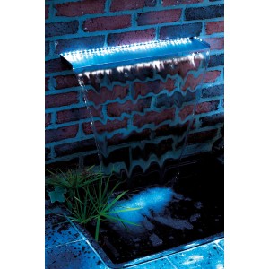 Ubbink Niagara LED Wasserfall für Mauern, Edelstahl mit LED-Beleuchtung.