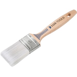 LUX Flachpinsel Lack, 50 mm breit, mit hellem Holzgriff und Kunstborsten.