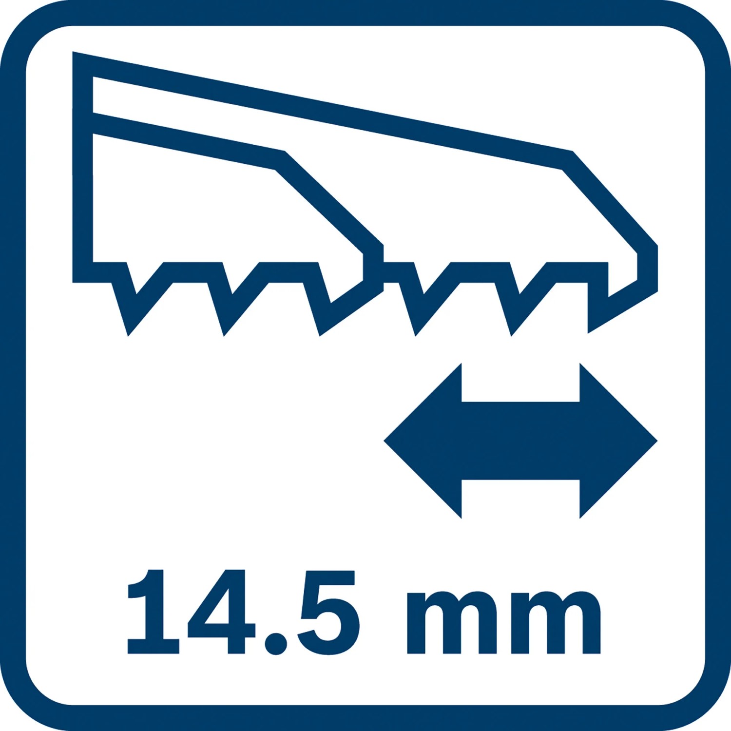 Symbol für Hublänge 14,5 mm der Bosch Professional Akku-Säbelsäge GSA 12V-14