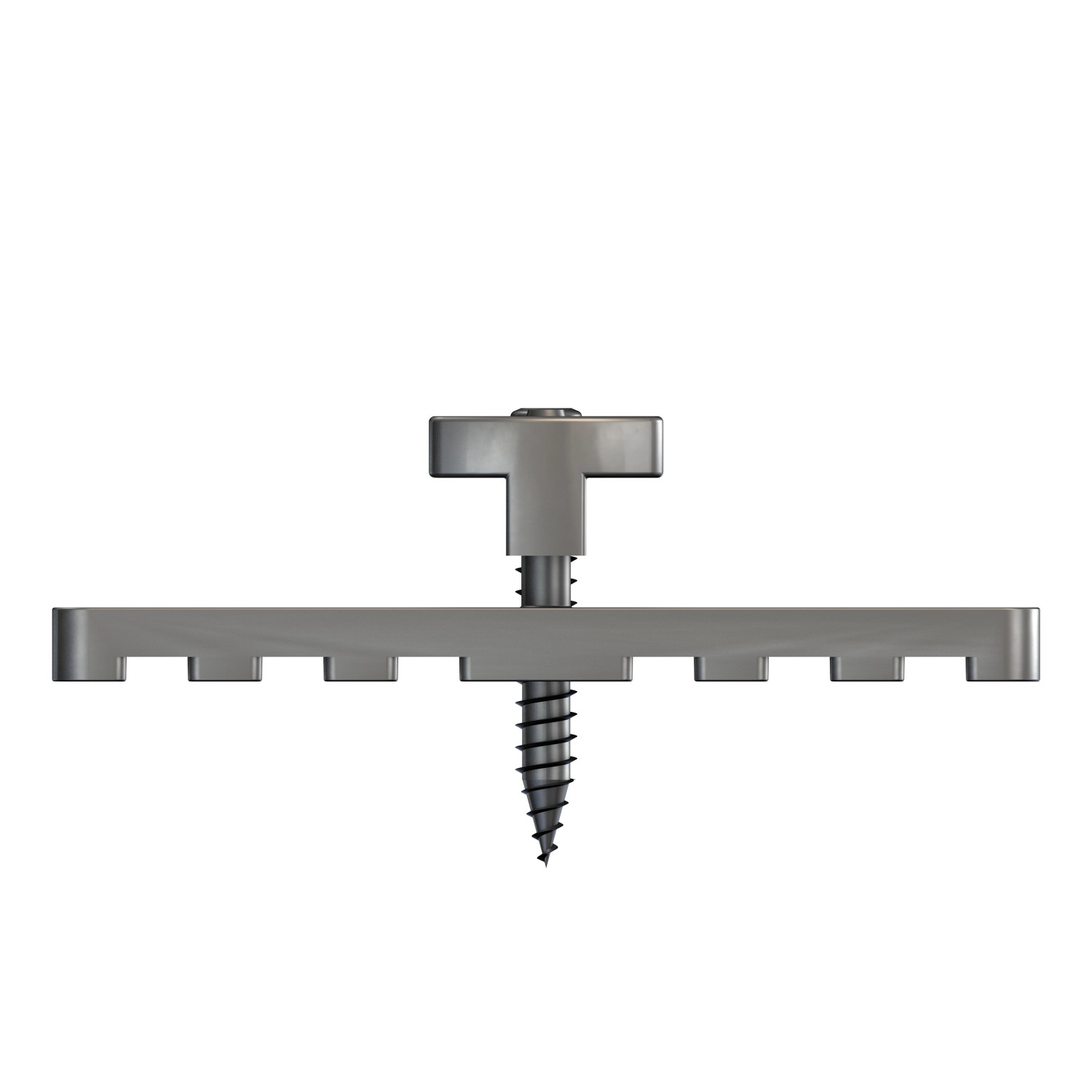 GS Terrassenclip Base mit Schraube, zur Dielenbefestigung auf Aluminium-Unterkonstruktion.