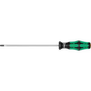 Wera Schlitz-Schraubendreher 335 Kraftform Plus, 3 x 150 mm, mit grün-schwarzem Griff.