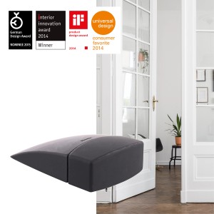 Schwarzer Wagner Bodentürstopper Black Deluxe, selbstklebend, 70x40x20 mm.