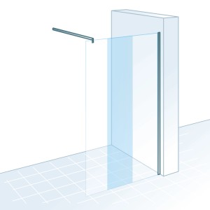 Schulte ExpressPlus MasterClass Duschwand Walk In, 80x200cm, Klarglas.