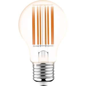 E27 LED-Lampe A60, 3,8W, 806lm, Ø 6cm, warmweißes Licht, Filament-Optik.