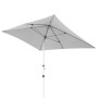 Grauer, rechteckiger Doppler Marktschirm Expert 200x300 mit Knickfunktion.