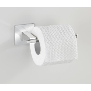Wenko Turbo-Loc Toilettenpapierhalter Quadro aus Edelstahl, ohne Deckel.