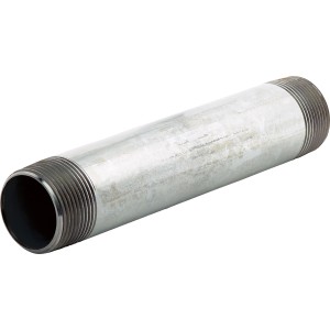 Gewinderohr, 41,9 mm (R 1 1/4) x 200 mm, aus Temperguss, verzinkt.