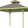 Weka Pavillon Gartenoase 651 mit Dachaufsatz, 380x380 cm, Holzkonstruktion mit grauem Dach.