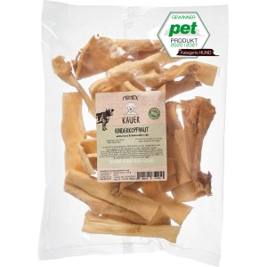 Primox Hunde-Snack Rinderkopfhaut, 500g, getrocknete Kauartikel für Hunde.