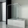Sanotechnik Badewannenaufsatz Elite mit Schiebetür, 140x120 cm, Echtglas, teilgerahmt.