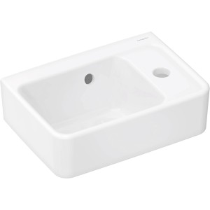 Hansgrohe Xanuia Q Handwaschbecken, 36x25 cm, weiß, mit Hahnloch und Überlauf.