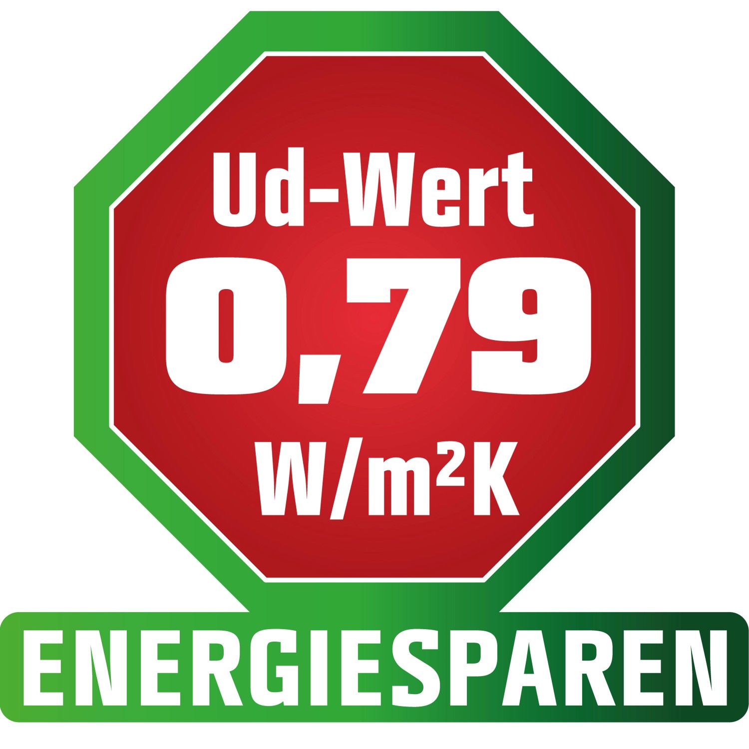 Energiesparen mit Haustür: Ud-Wert 0,79 W/m²K für energieeffizientes Wohnen.