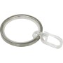 Gardinia Gardinenring Windsor, Edelstahloptik mit Faltenlegehaken, für 25 mm Stangen.