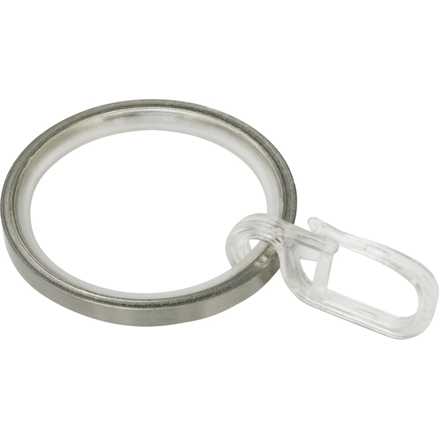 Gardinia Gardinenring Windsor, Edelstahloptik mit Faltenlegehaken, für 25 mm Stangen.