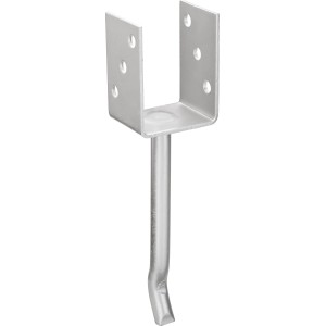 LUX Pfostenträger U-Form aus Edelstahl mit Steindolle, 200x71x60 mm, für Holzkonstruktionen.