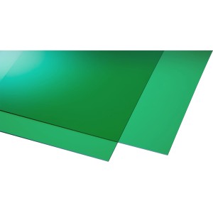 Grüne Acryl Platte, 3 mm stark, 1500x500 mm, glatte Oberfläche. Ideal für Kunststoffbedachung.