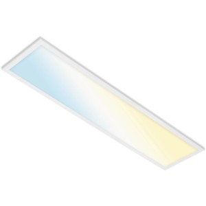 Dimmbare, weiße Brilo LED-Deckenleuchte Piatto S B-Smart Panel mit Farbwechsel.