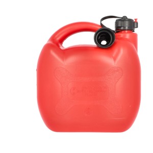 Roter Cartrend Kraftstoffkanister aus Kunststoff, 5 Liter, mit flexiblem Einfüllstutzen.