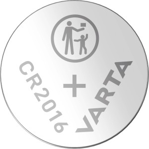 Varta CR2016 Knopfzelle, 2er-Pack. Batterie für Elektronikgeräte wie Autoschlüssel und Fernbedienungen.