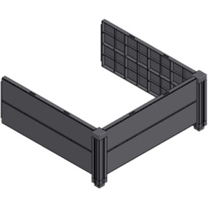 KHW Demeter Hochbeet Erweiterung aus Kunststoff, 31x82x82cm, anthrazit, für den Garten.