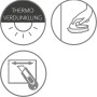 Symbole für Thermo-Rollo: Verdunklung, einfache Anbringung, Zuschneiden.