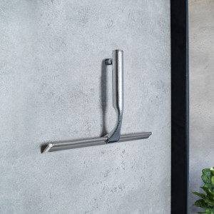 Schulte Glaswischer Chrom 27 cm mit Wandhalterung für Duschkabinen und Fliesen.