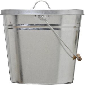 Firefix Mehrzweckeimer, verzinkt, 15 Liter mit Deckel und Tragegriff.