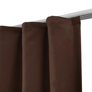 Braune Beautissu Amelie Thermogardine mit Kräuselband, 2er Set, 140x245cm.