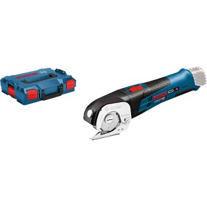 Bosch Professional Akku-Universalschere GUS 12 V-300 Solo mit L-Boxx. Akkugerät in blau/schwarz.