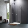 Hüppe Design Pure Seitenwand, 90x200cm, Silber Matt, für Duschkabine mit Schwingtür.