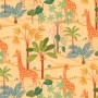 Komar Vliesfototapete mit Giraffen und Palmen, 400x280 cm. Dekorative Wandgestaltung für Kinderzimmer.