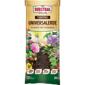 Substral Naturen Universalerde, 20L Sack torffreie Bio-Erde für Garten, Kübel- und Topfpflanzen.