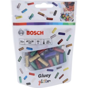 Bosch Heißkleber Glitter, Ø 7 mm, für Gluey Heißklebestift, verschiedene Farben im Beutel.